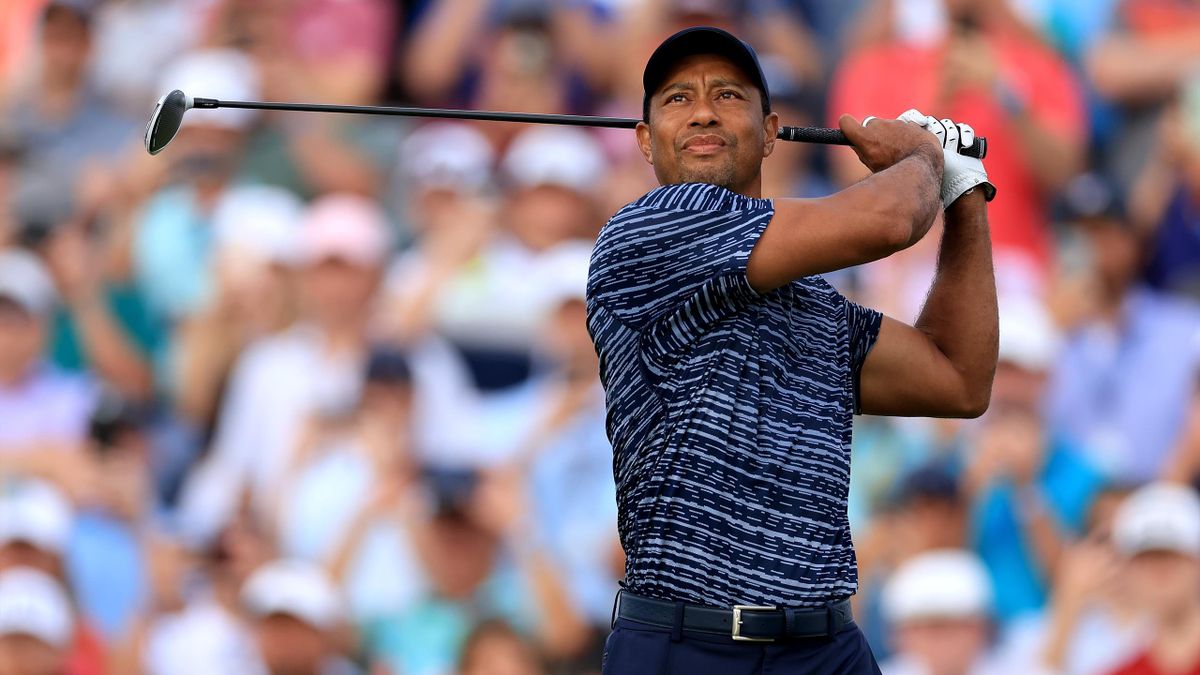 Tiger Woods lors du championnat PGA le 19 mai 2022.