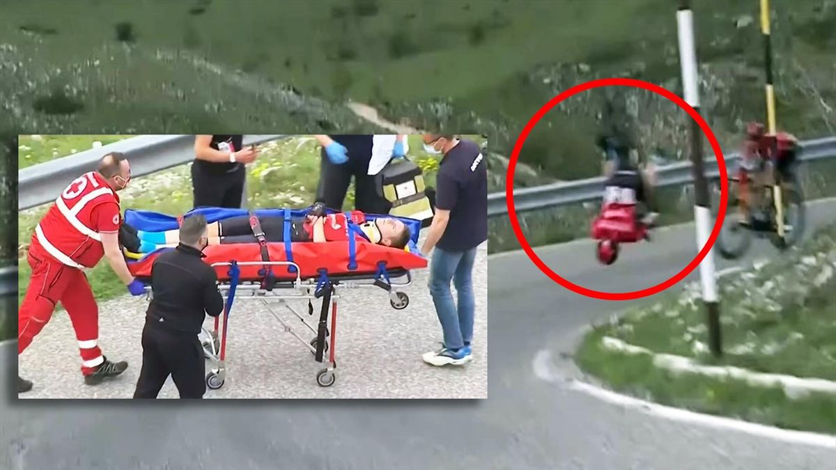 Matej Mohoric überschlägt sich auf der 9. Giro-Etappe und wird ins Krankenhaus gebracht