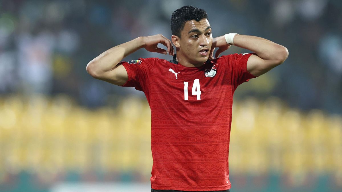 L'attaquant international egyptien Mostafa Mohamed lors de la CAN 2022.