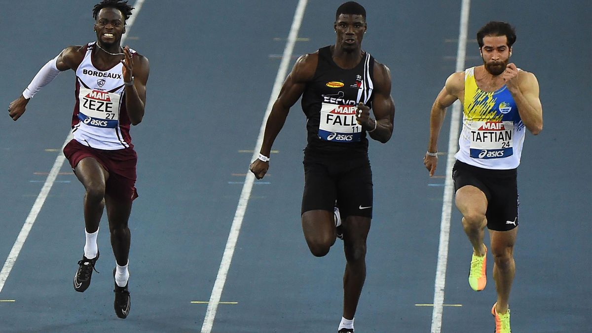 Mouhamadou Fall, ici en février 2020, a conservé son titre de champion de France du 100m le samedi 26 juin à Angers