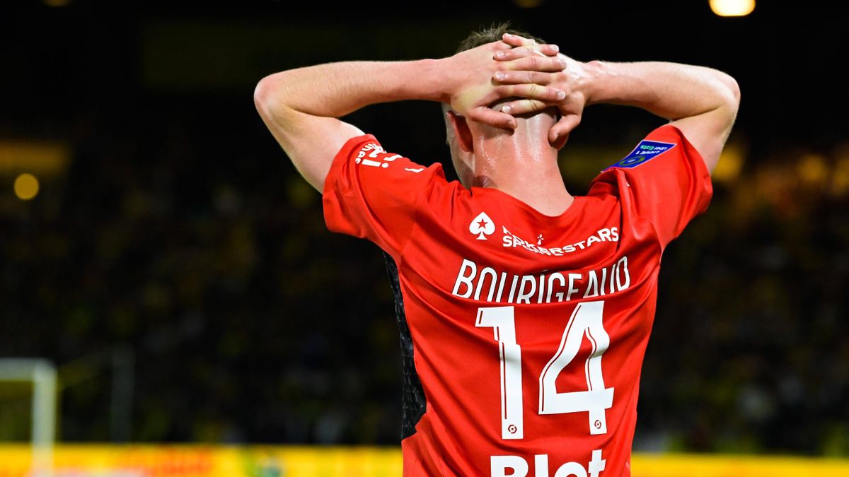 Benjamin Bourigeaud dépité après la défaite de Rennes à Nantes, 2022