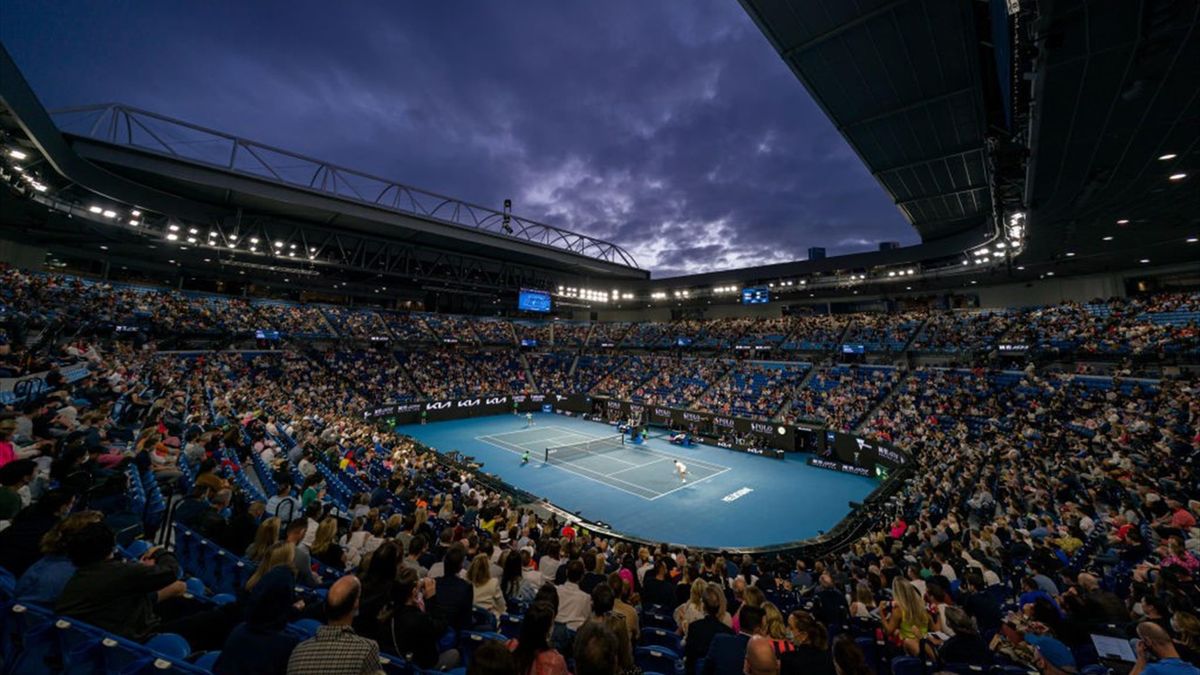La Rod Laver Arena lors de la finale de l'Open d'Autralie 2021 entre Novak Djokovic et Daniil Medvedev