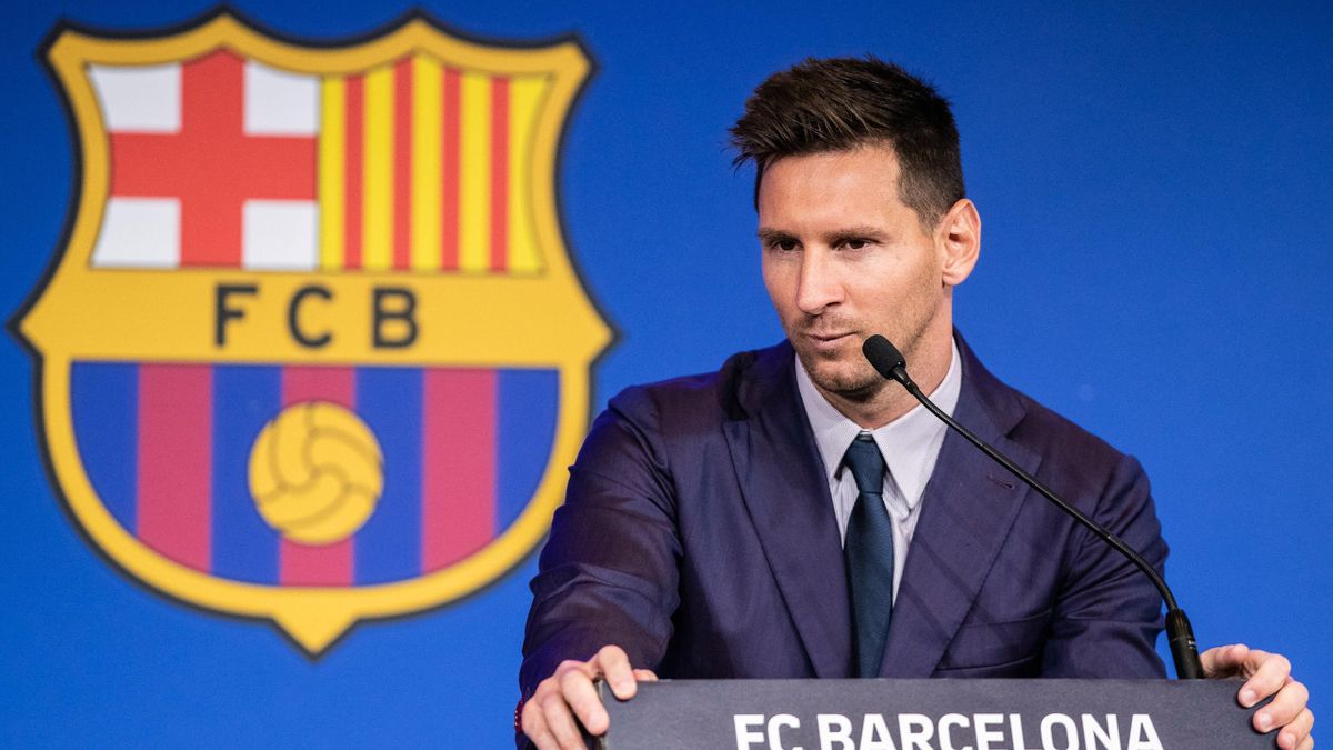 Leo Messi, en su rueda de prensa de despedida del Barcelona