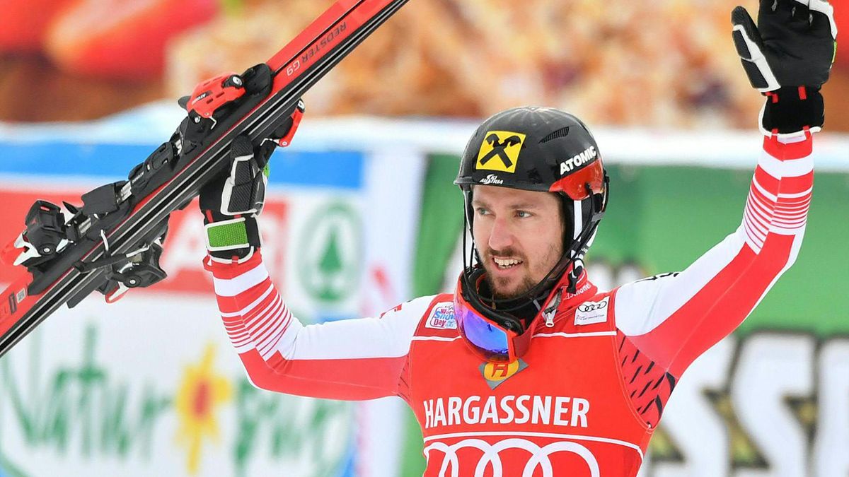 Marcel Hirscher vainqueur du slalom à Saalbach le 20 décembre 2018