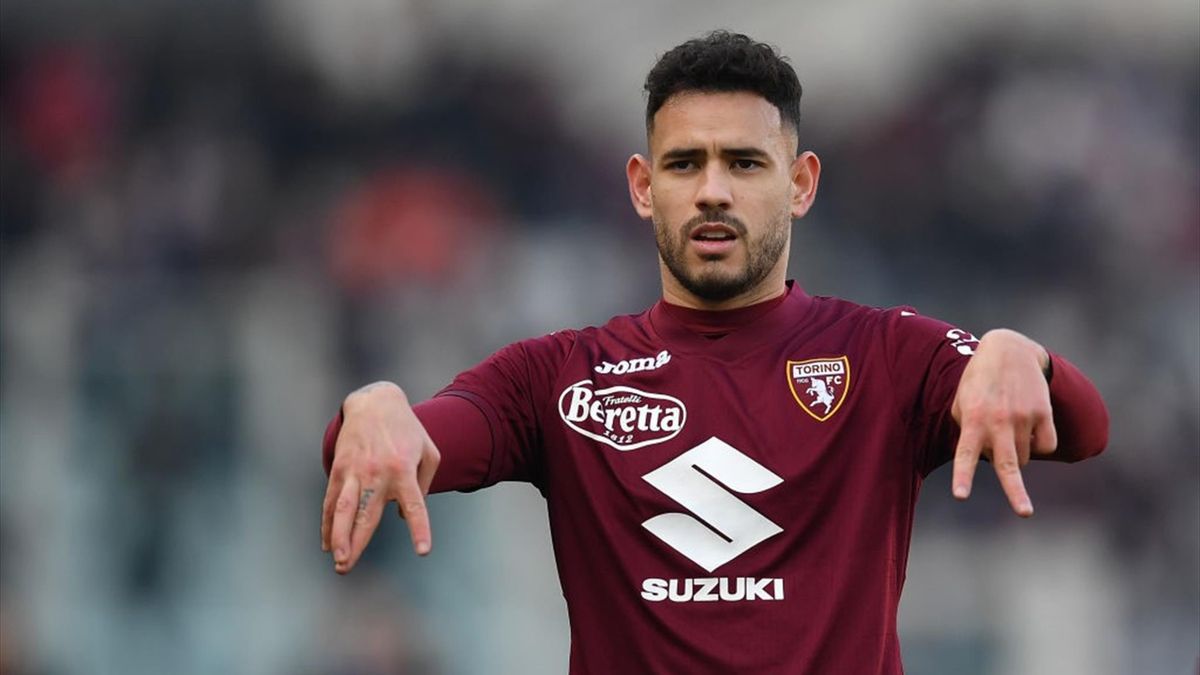 Antonio Sanabria esulta dopo il gol in Torino-Sassuolo - Serie A 2021-22
