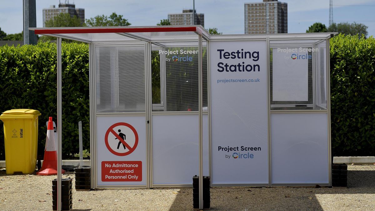 A coronavirus testing station at West Ham's training ground