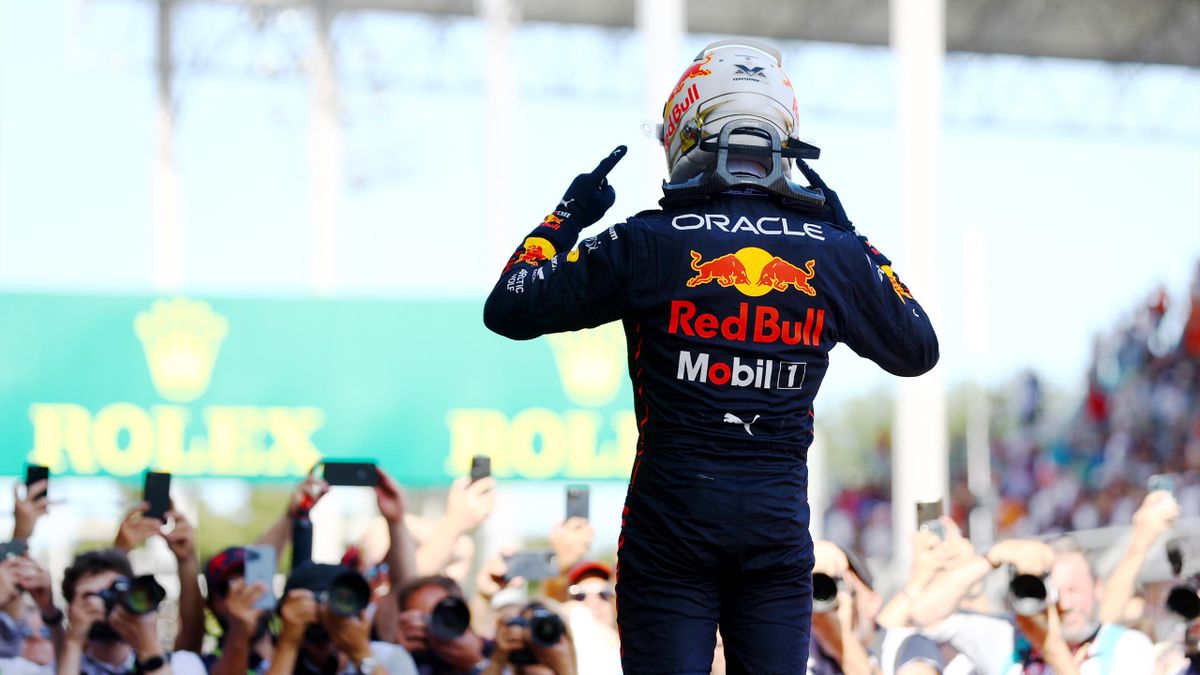 Max Verstappen of Red Bull celebrates his win in Baku City, GP Azerbaijan F1 2022