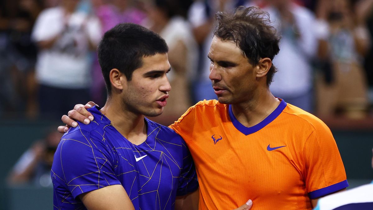 Carlos Alcaraz y Rafa Nadal (Masters 1000 Indian Wells 2022)