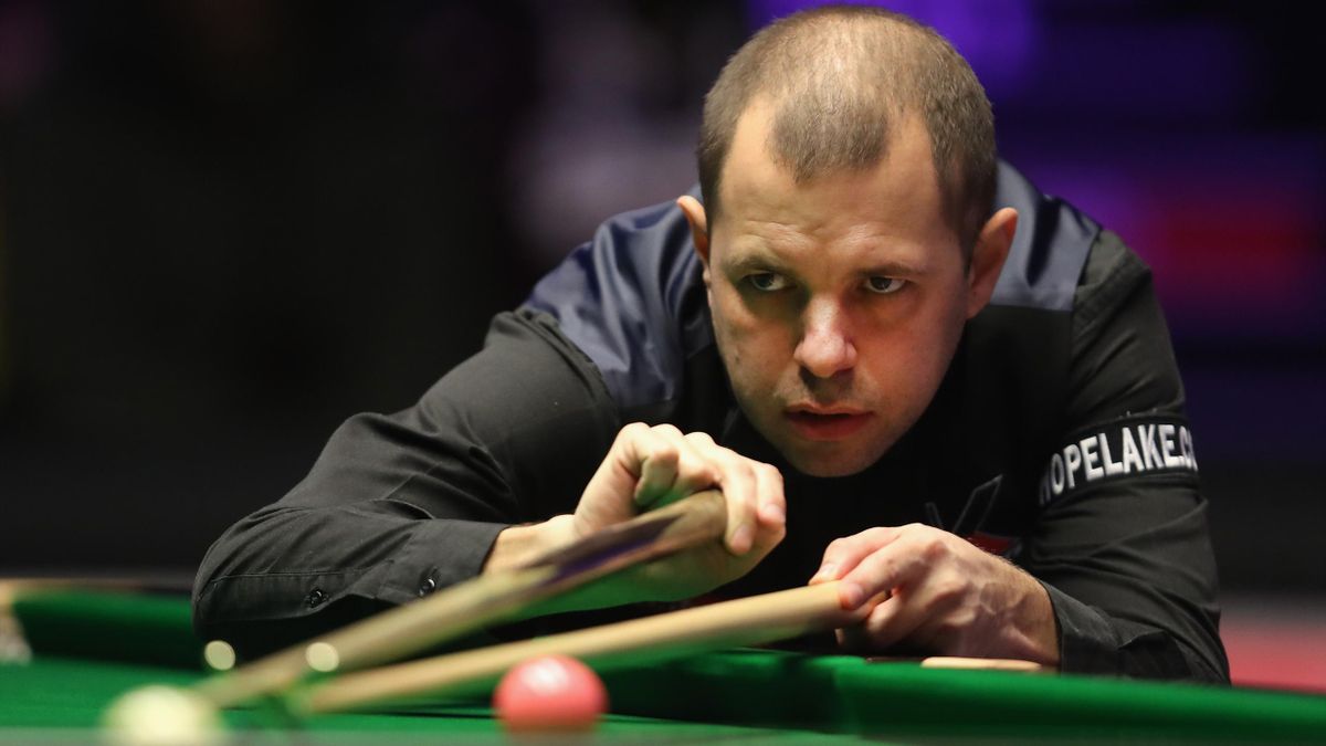 Barry Hawkins of England in action during his first round match against Kyren Wilson of England