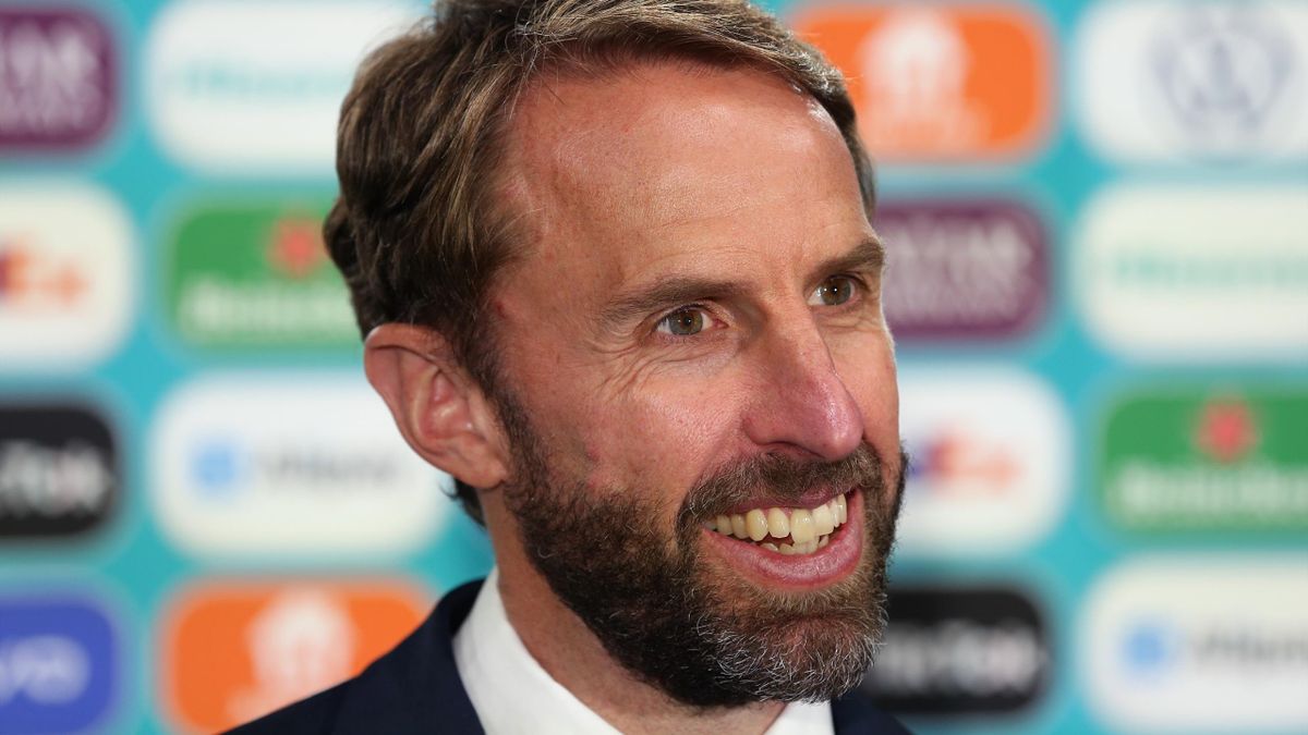 Gareth Southgate, Head Coach of England speaks to the media after the UEFA Euro 2020 Championship Group D match between Czech Republic and England at Wembley Stadium