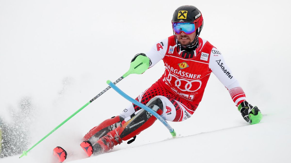 Marcel Hirscher lors du slalom à Saalbach le 20 décembre 2018