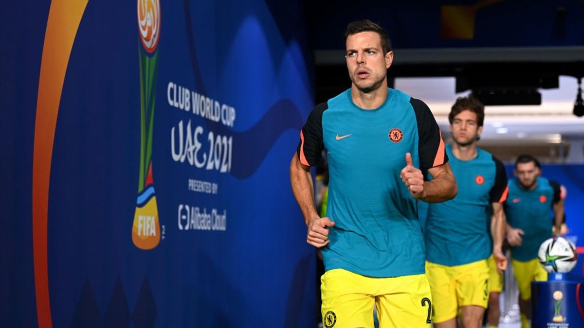 Cesar Azpilicueta avant Chelsea - Al Hilal en demi-finale du Mondial des clubs 2020 à Abu Dhabi