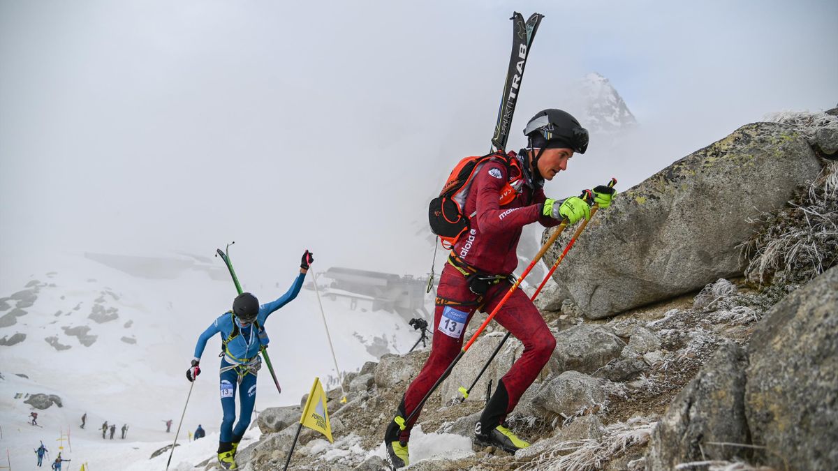 Finn Koch e Durr Marc durante l'Adamello Ski Raid, aprile  2021 a Ponte di Legno