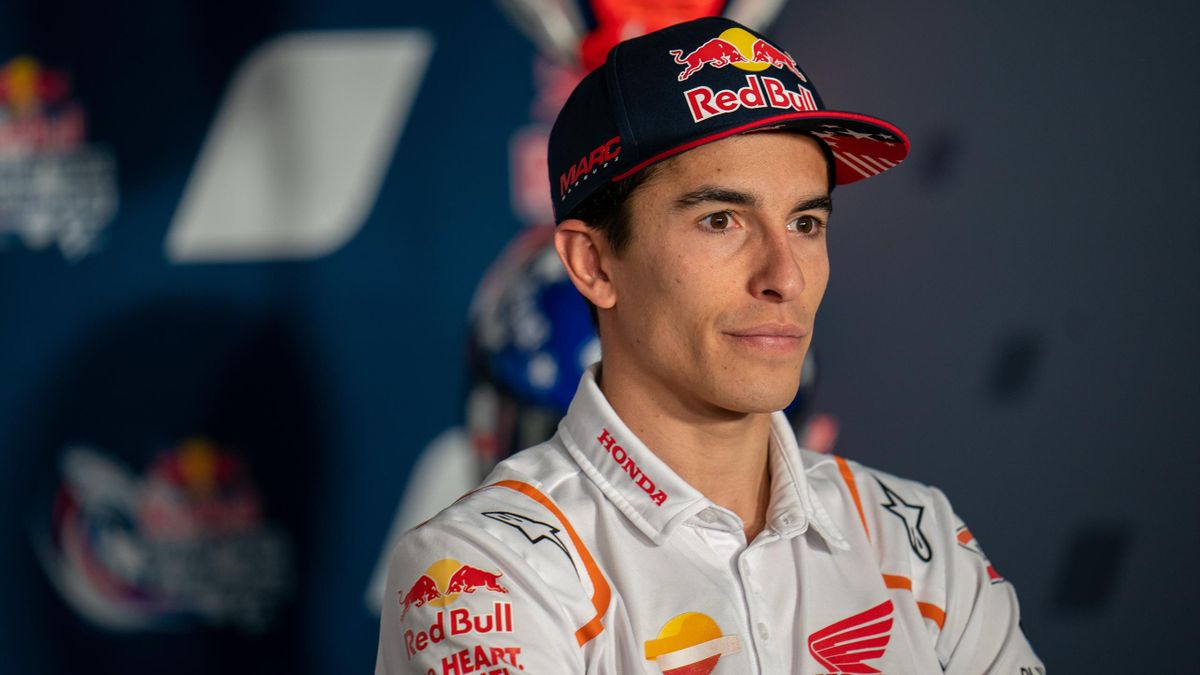 Marc Marquez of Spain and Repsol Honda Team during the press conference ahead of the MotoGP of USA at the Circuit Of The Americas on April 07, 2022 in Austin, Texas
