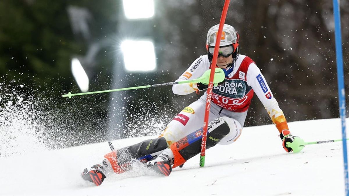 Petra Vlhova of Team Slovakia competes during the Audi FIS Alpine Ski World Cup Women's Slalom on January 4, 2022