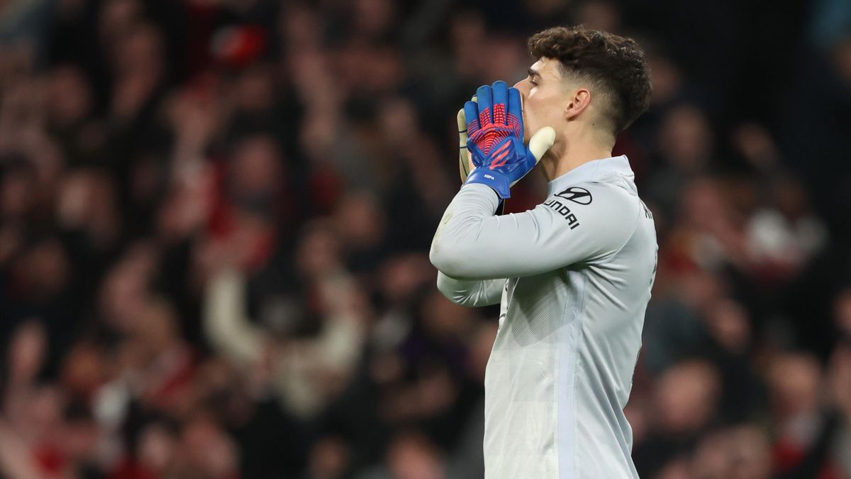 A dejected Kepa Arrizabalaga of Chelsea after missing his penalty