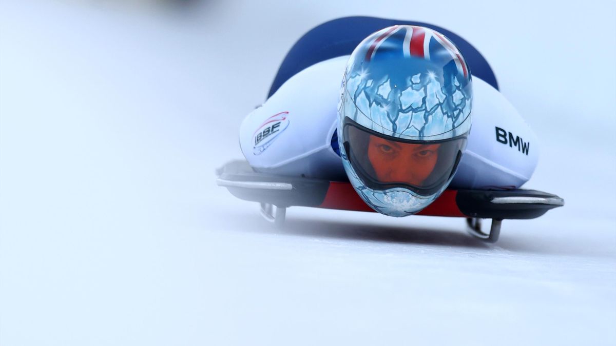Laura Deas of Great Britain competes in the Women's Skeleton during the BMW IBSF World Cup Bob & Skeleton 2021/22 at Veltins Eis-Arena on December 10, 2021 in Winterberg, Germany