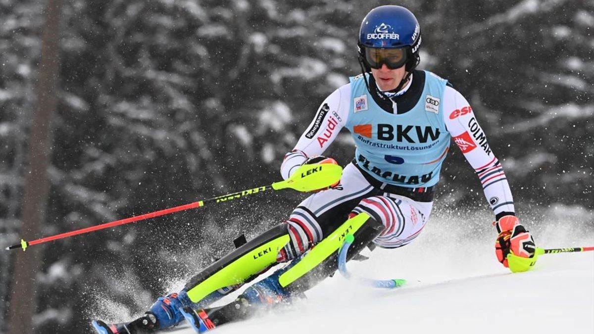 Clément Noël lors du slalom à Flachau le 16 janvier 2021