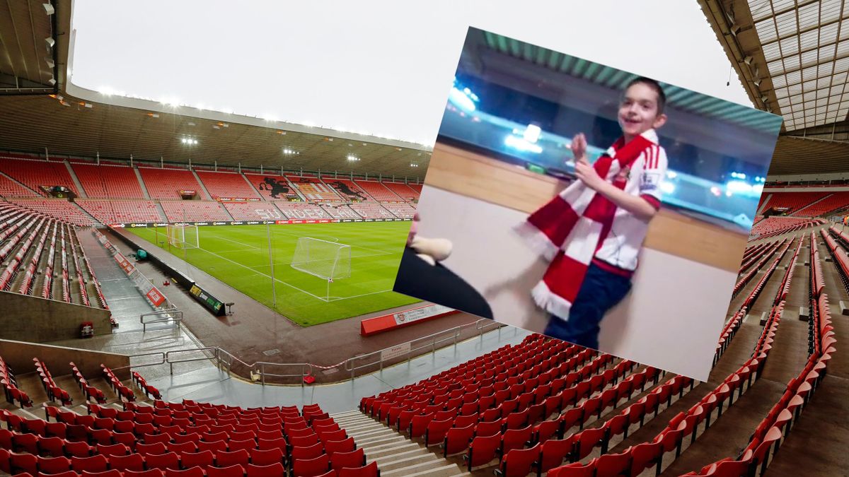 Sunderland fan Nathan Shippey in his sensory room at the Stadium of Light