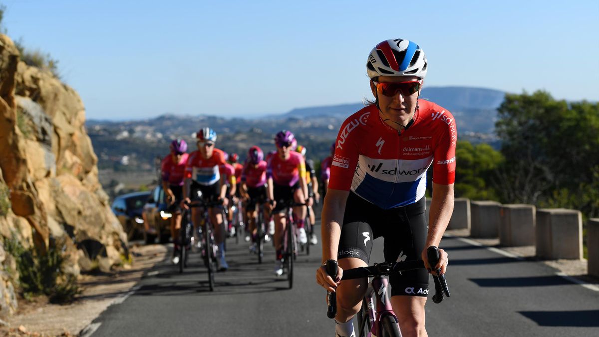 Amy Pieters of Netherlands rides during a portrait Team SD Worx 2022 - Training Camp on December 11, 2021 in Denia, Spain. (Photo by Tim de Waele/Getty Images)