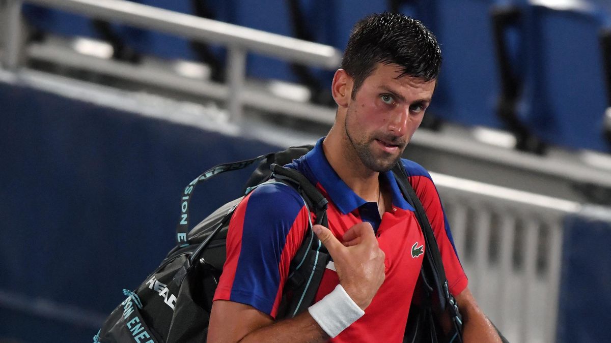 Serbia's Novak Djokovic leaves the court