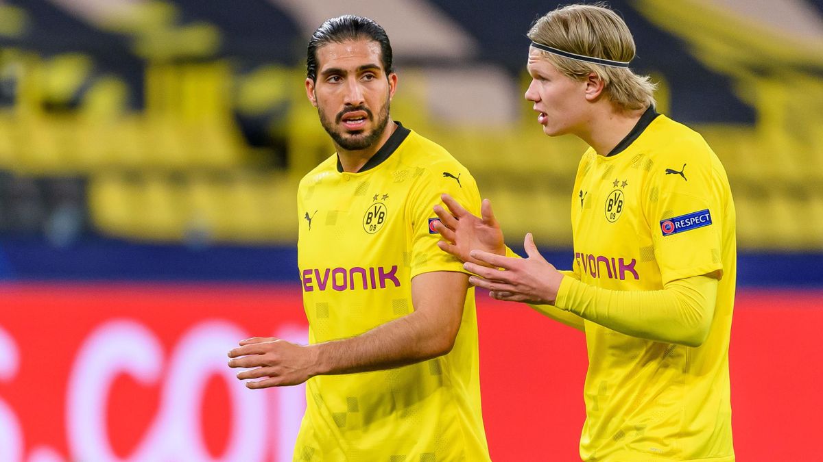 Erling Haaland und Emre Can von Borussia Dortmund