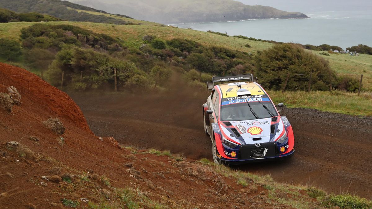 Ott Tänak (Hyundai) au Rallye de Nouvelle-Zélande, le 30 septembre 2022