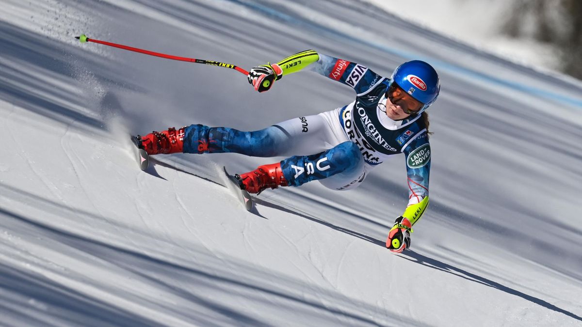 L'Américaine Mikaela Shiffrin sur le Super-G du combiné des Mondiaux 2021 de Cortina d'Ampezzo