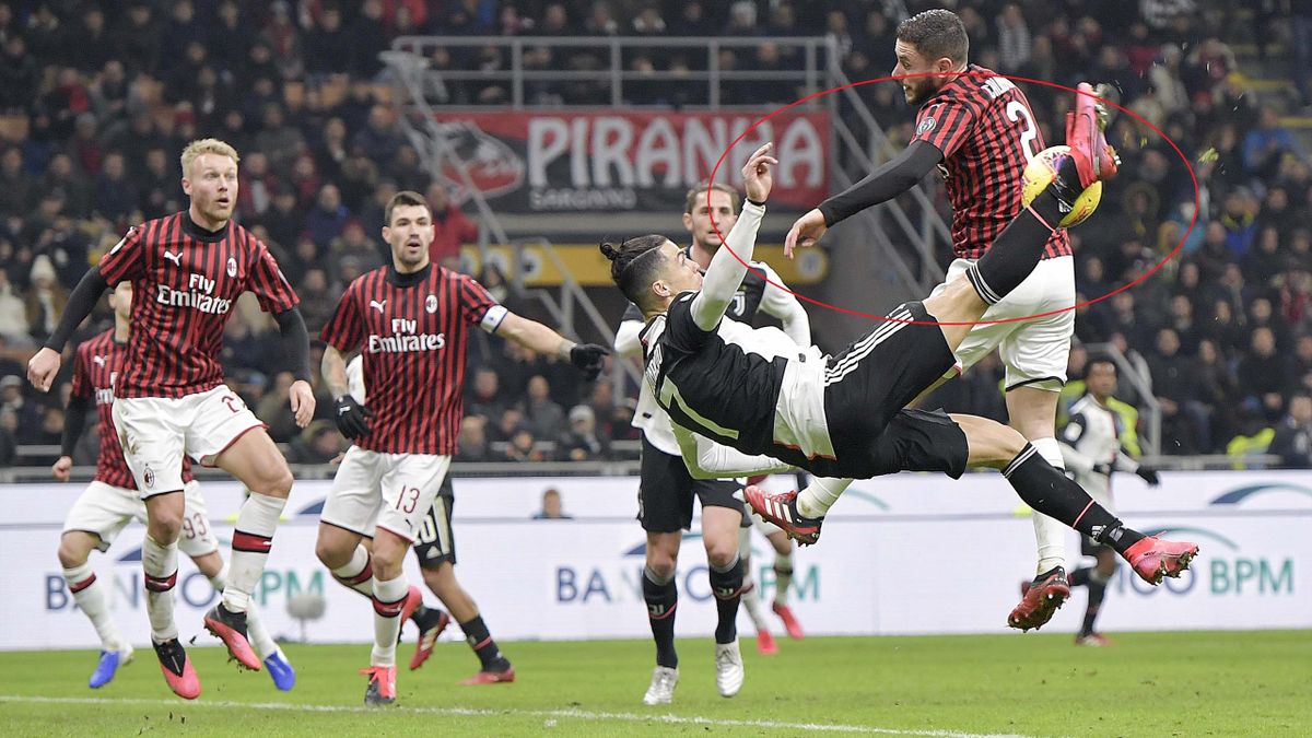 Cristiano Ronaldo, Calabria - Milan-Juventus - Coppa Italia 2019/2020 - Getty Images