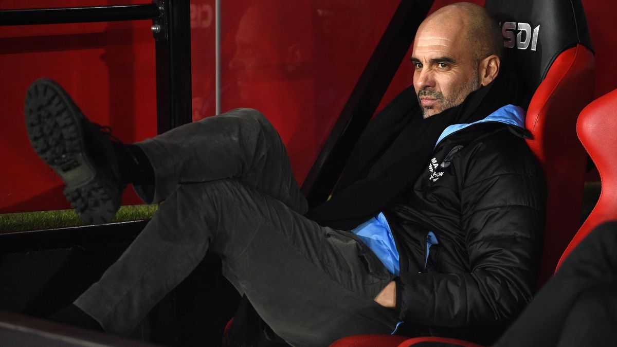 Manchester City's Spanish manager Pep Guardiola reacts ahead of the English Premier League football match between Sheffield United and Manchester City at Bramall Lane in Sheffield, northern England on January 21, 2020