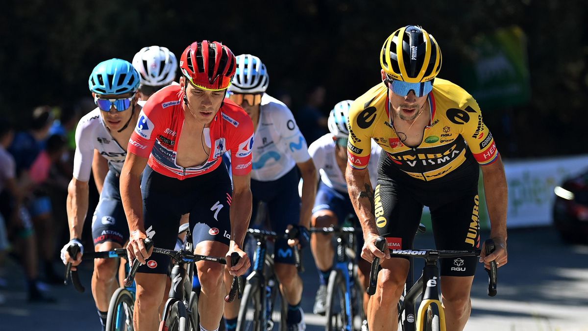 Primoz Roglic in duel met zijn rivaal Remco Evenepoel in de koninginnenrit van deze Vuelta