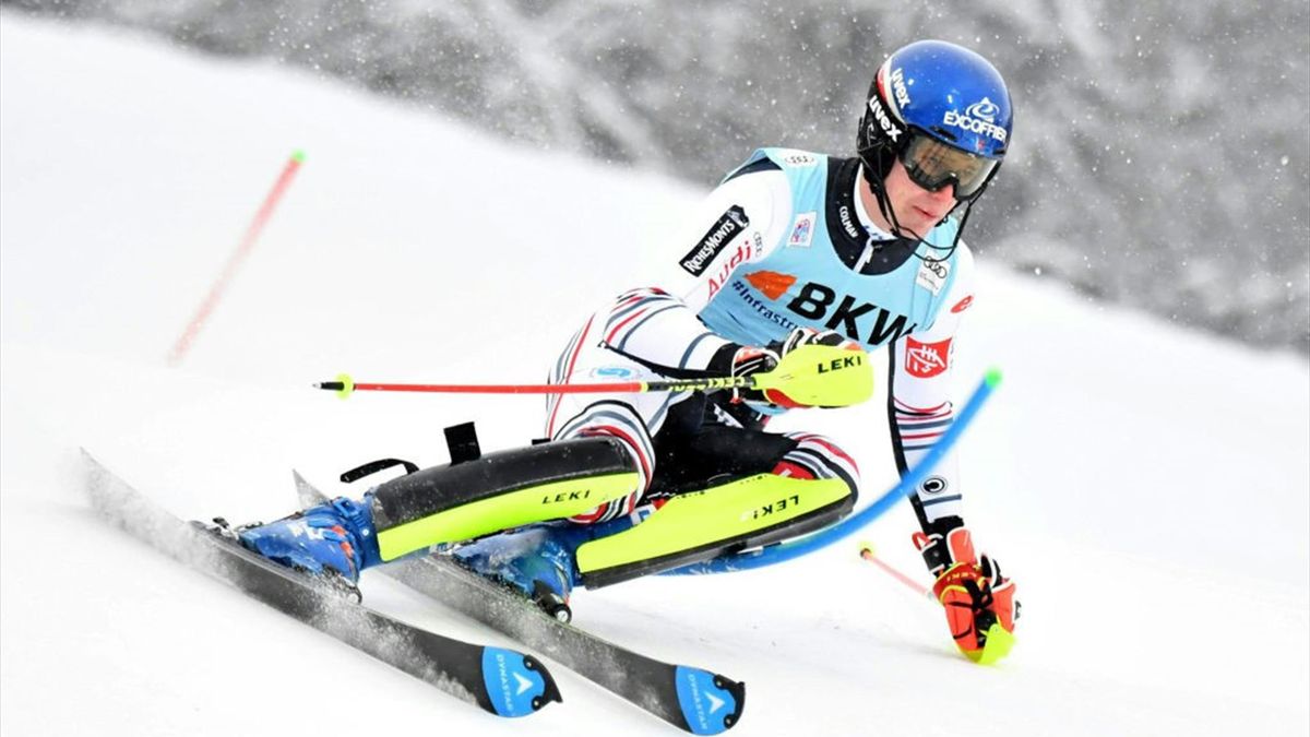 Clément Noël lors du slalom de Flachau le 16 janvier 2021