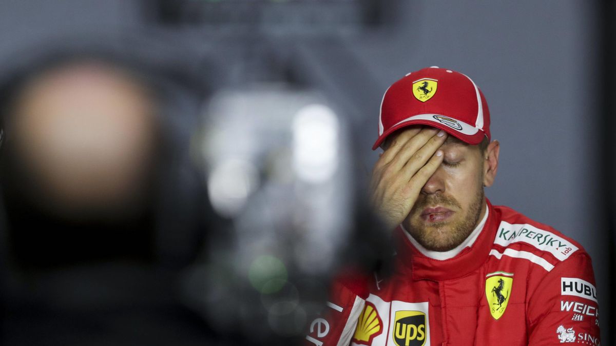 Il rammarico di Sebastian Vettel, Ferrari, Imago
