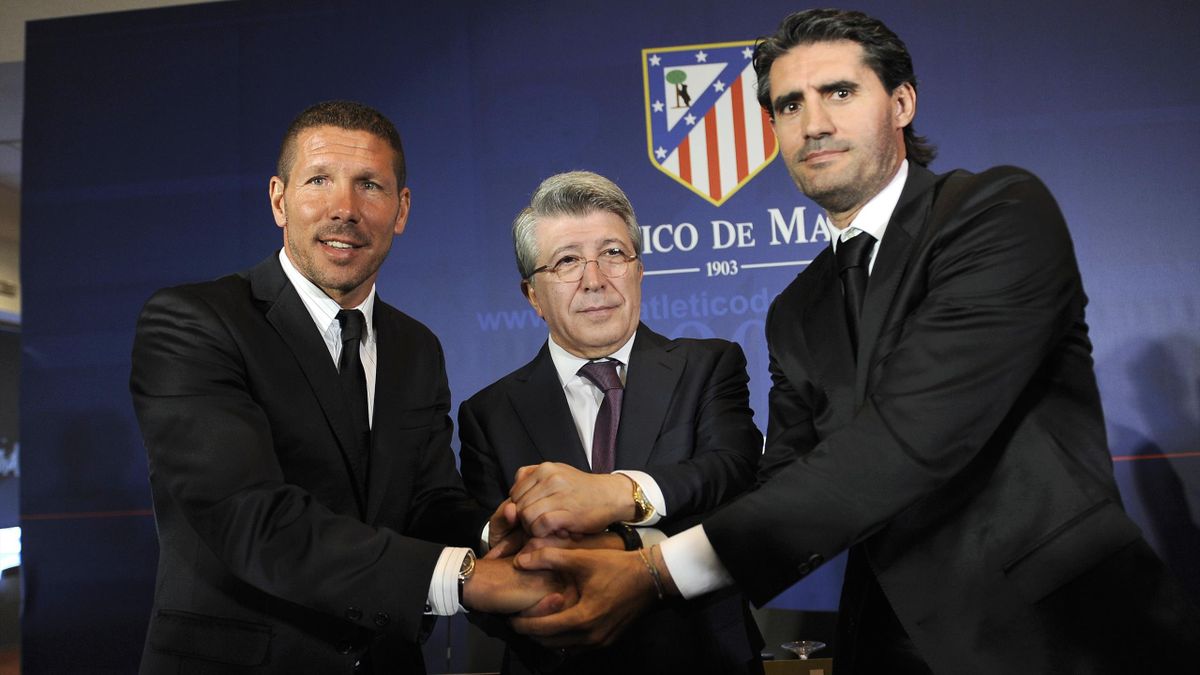 Diego Pablo Simeone en su presentación como entrenador del Atlético de Madrid