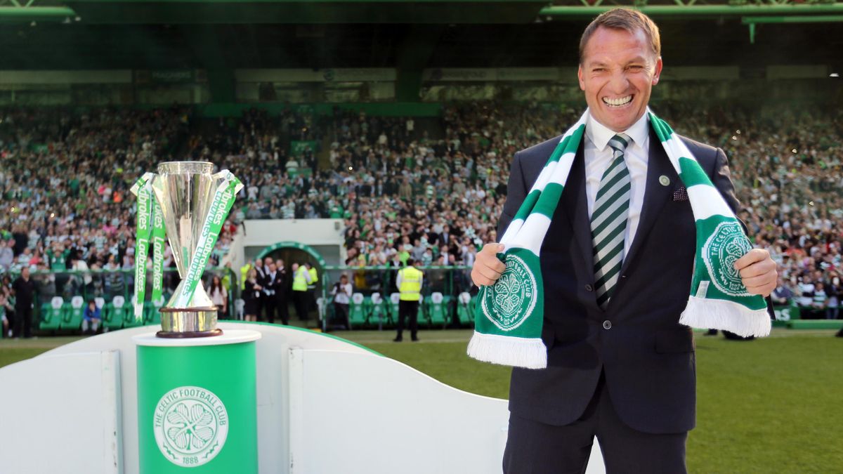 Brendan Rodgers at Celtic Park in his first day as the club's new manager.