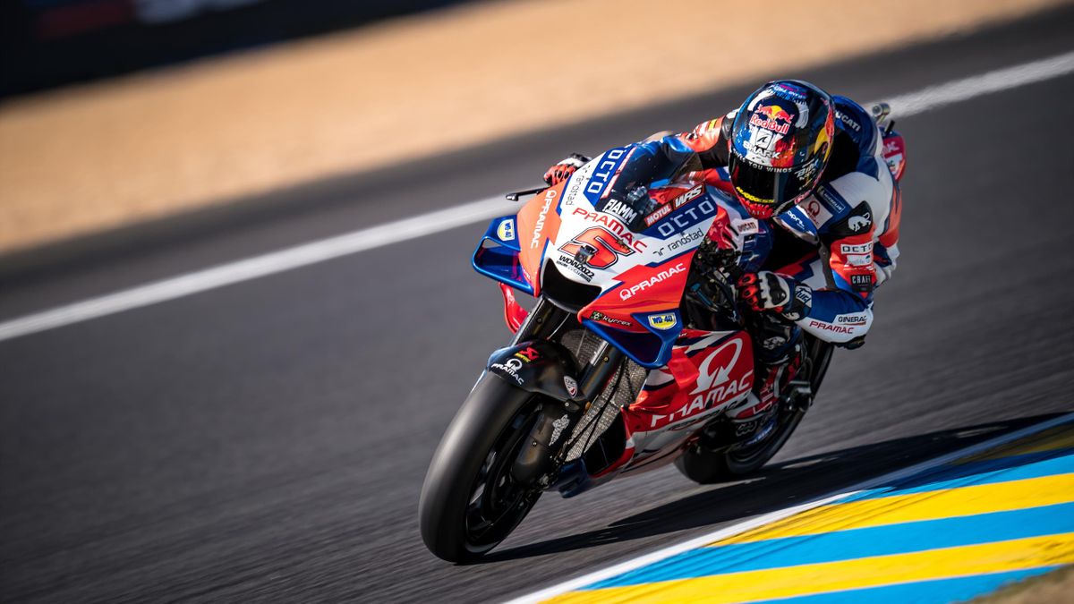 Johann Zarco (Ducati-Pramac) lors des essais libres du Grand Prix de France MotoGP, le 13 mai 2022