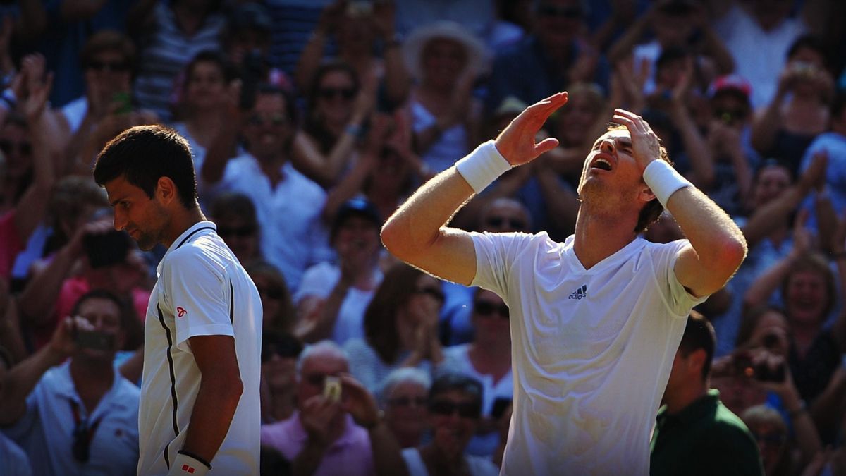 Novak Djokovic face à Andy Murray lors de la finale de Wimbledon en 2013