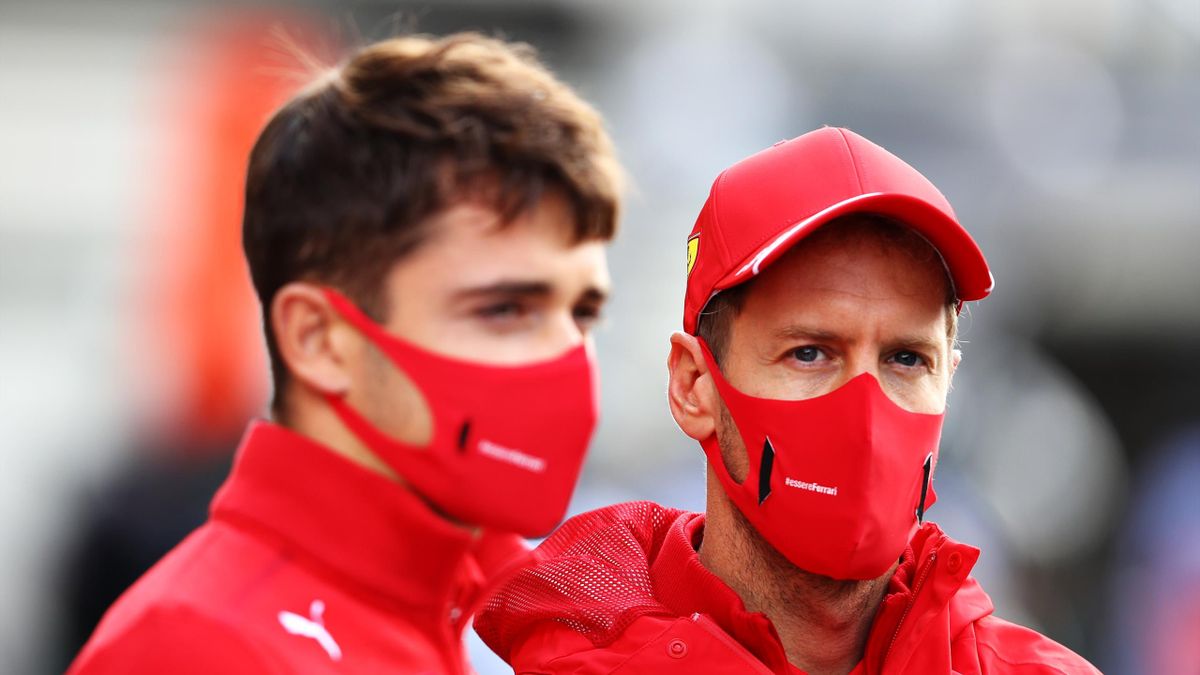 Charles Leclerc și Sebastian Vettel, piloții Ferrari