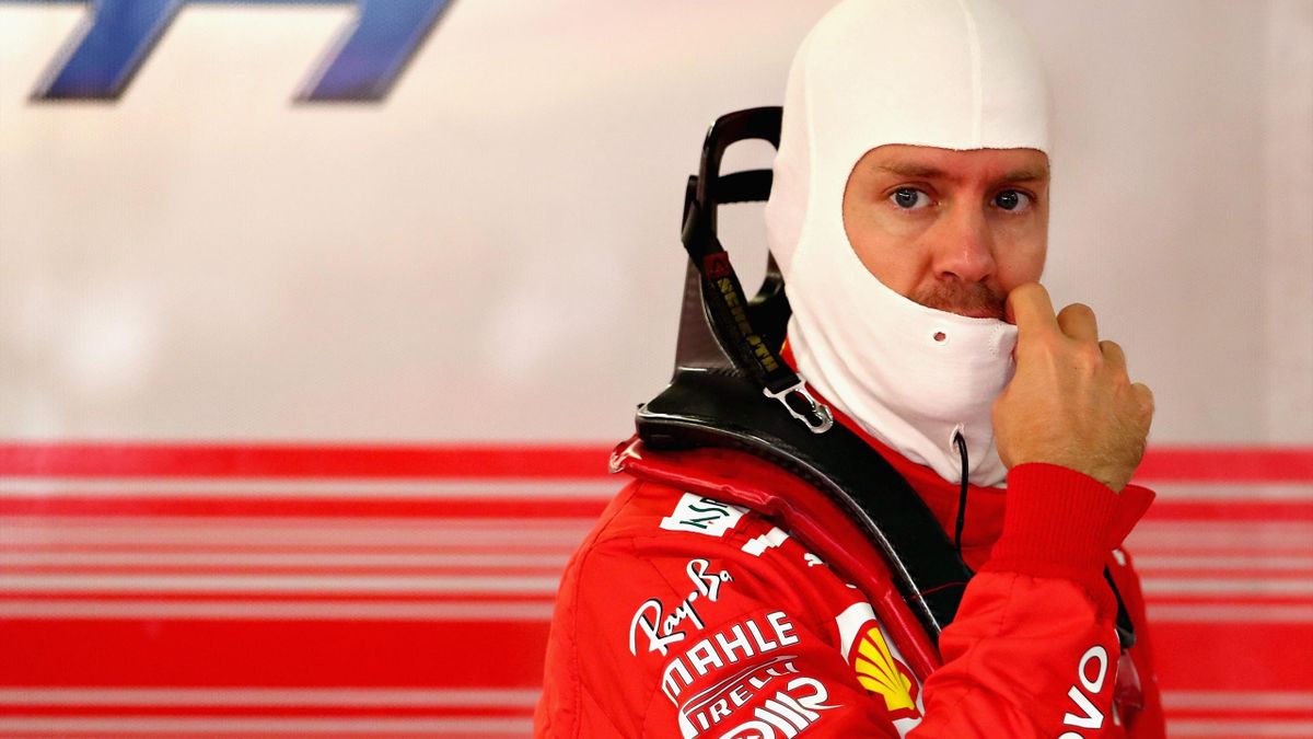 Sebastian Vettel al box Ferrari prima del GP di Suzuka, 2018