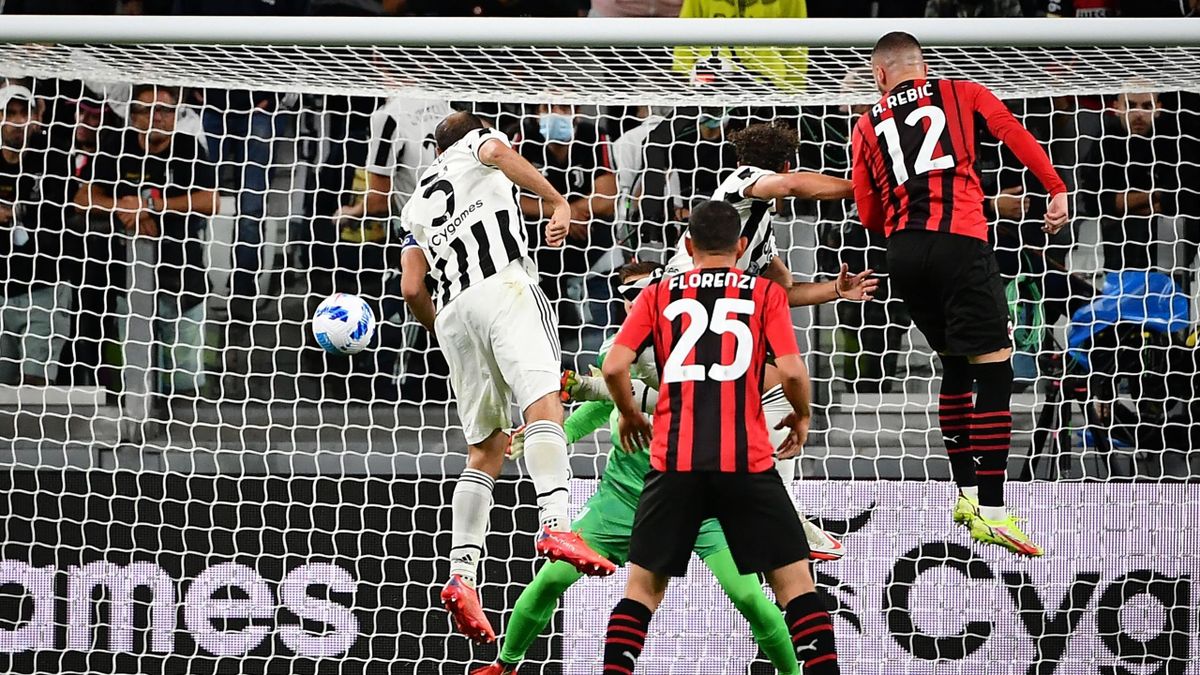 L'incornata di Ante Rebic che regala l'1-1, Juventus-Milan, Serie A, Getty Images