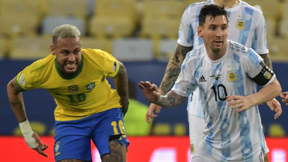 Neymar da Silva (Brasil) y Leo Messi (Argentina)