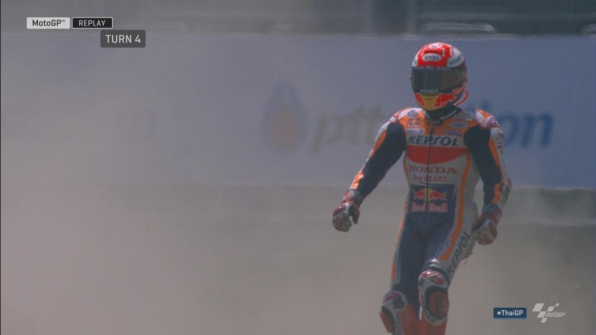 GP Thailand : Moto GP FP 3 - Marquez crash
