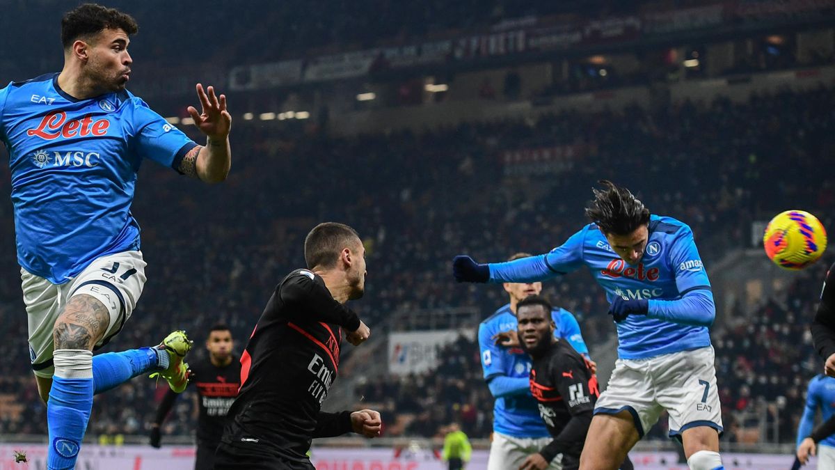 Milan-Napoli, Serie A 2021-2022: il gol dello 0-1 di Eljif Elmas. Foto di Miguel Medina per Getty Images