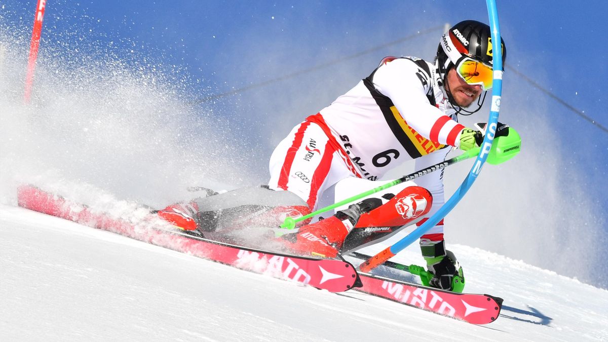 Marcel Hirscher lors du slalom des Mondiaux 2017 à Saint-Moritz