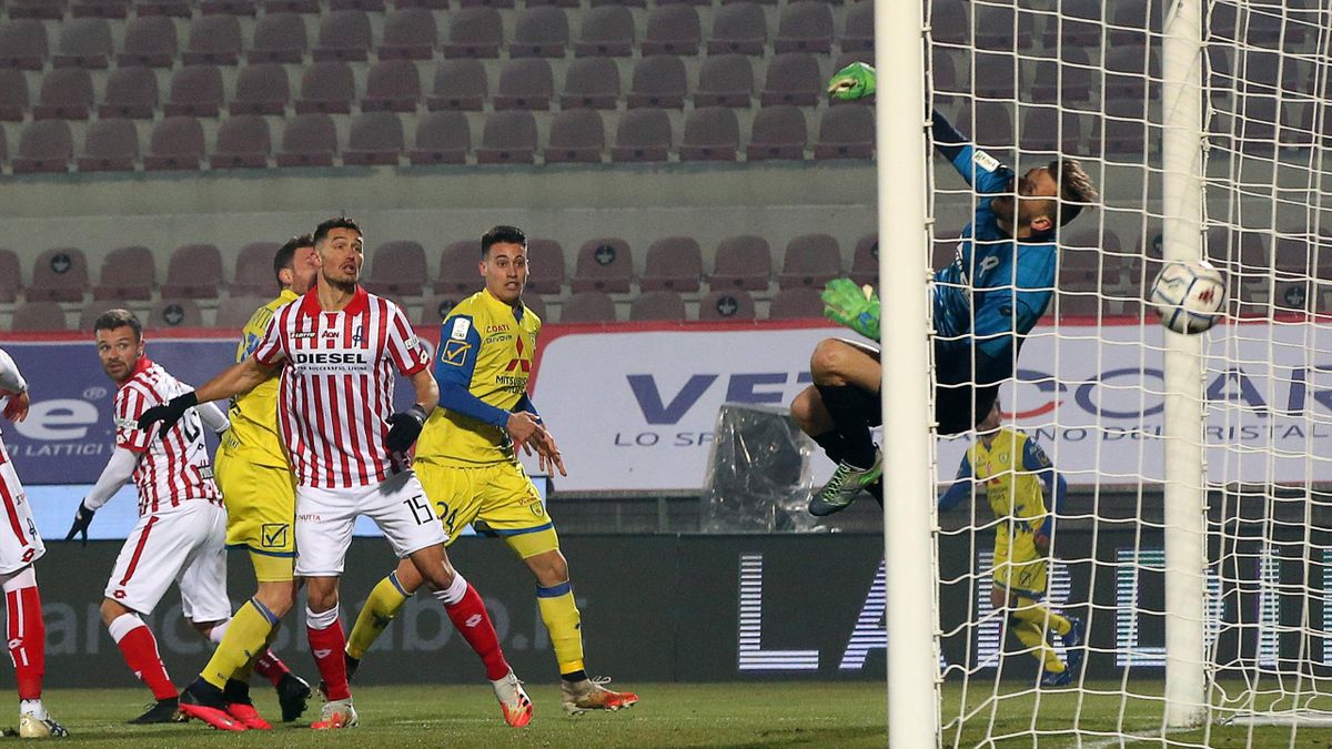 Vicenza-Chievo, Serie B 2020-2021: il gol del clivense Francesco Margiotta, che al 74' fissa il risultato sul definitivo 1-1 (Imago)