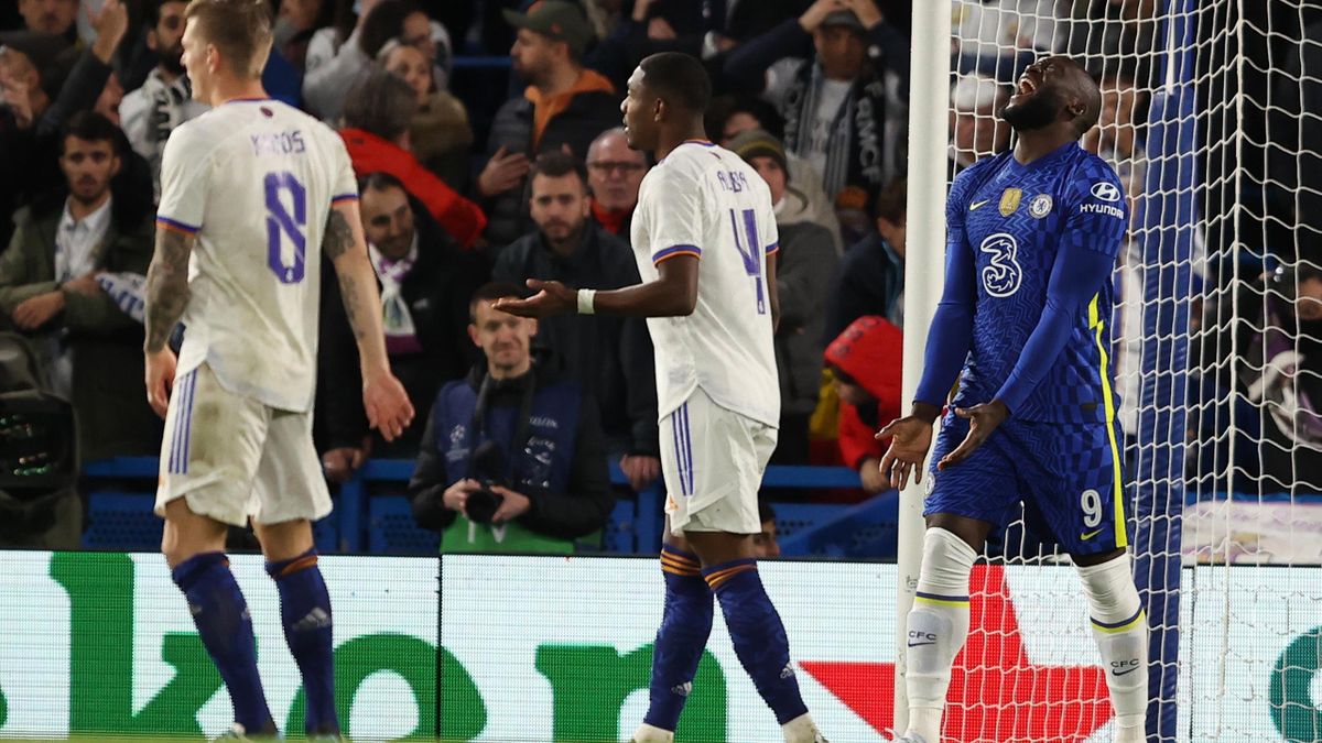 La frustrazione di Romelu Lukaku dopo il gol fallito in Chelsea-Real Madrid, Getty Images