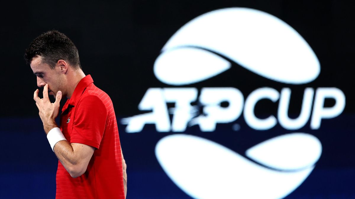 Roberto Bautista cabizbajo en un momento de la final de la ATP Cup