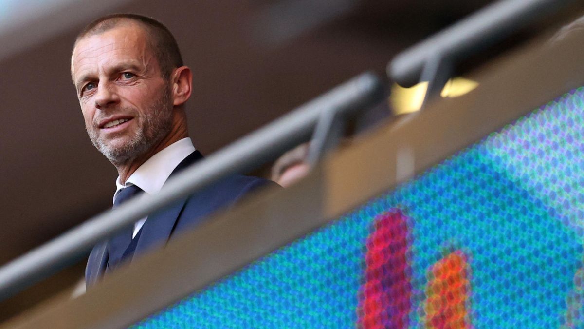 UEFA President Aleksander Ceferin is pictured ahead of the UEFA EURO 2020 semi-final football match between England and Denmark