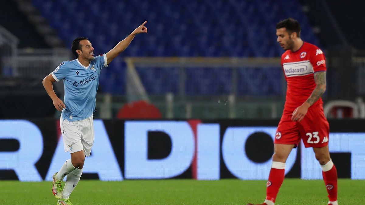 Pedro esulta per il gol in Lazio-Fiorentina, Serie A 2021-22, Getty Images