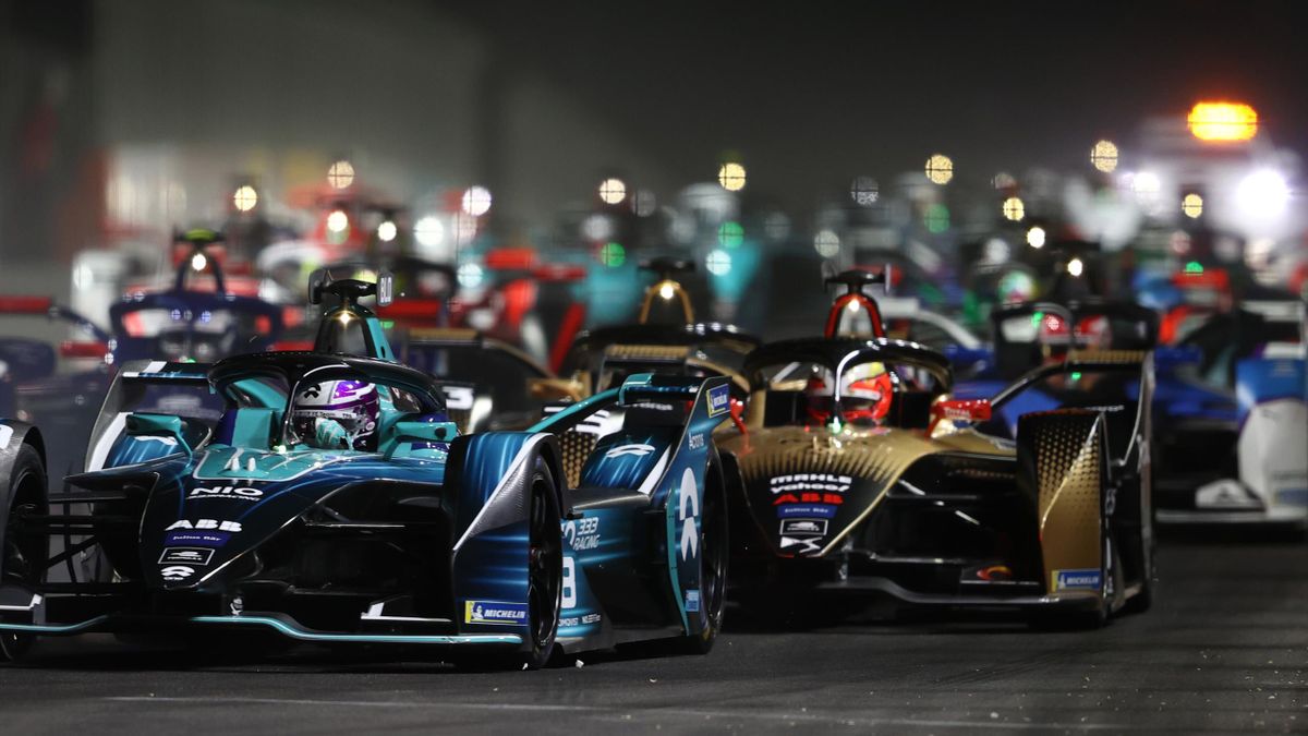 A general view of the action during the ABB FIA Formula E Championship - Diriyah E-Prix Round 2 at Ad Diriyah on February 27, 2021 in Riyadh, Saudi Arabia